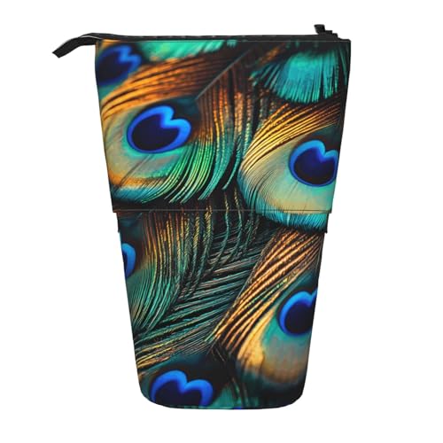 Federmäppchen mit Federn, ethnisches Stifteetui, Teleskop-Federtasche, Pop-Up-Kosmetiktasche, Schreibwaren-Organizer für Schule, Büro, Reisen von Generisch