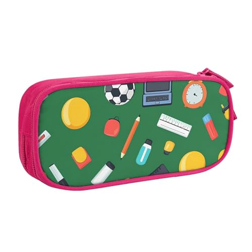 Federmäppchen mit Fußballuhr für Jungen und Mädchen, großes Stifteetui, Schreibtisch-Organizer, Federmäppchen für Schule, Büro, Make-up-Tasche mit Reißverschluss, blau, 21x5x10.5cm, Kosmetiktasche von Generisch