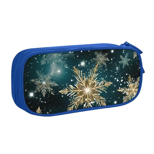 Federmäppchen mit Galaxie-Schneeflocken-Motiv für Jungen und Mädchen, Weihnachten, große Stifttasche, Schreibtisch-Organizer, Federmäppchen für Schule, Büro, Make-up-Tasche mit Reißverschluss, rose von Generisch