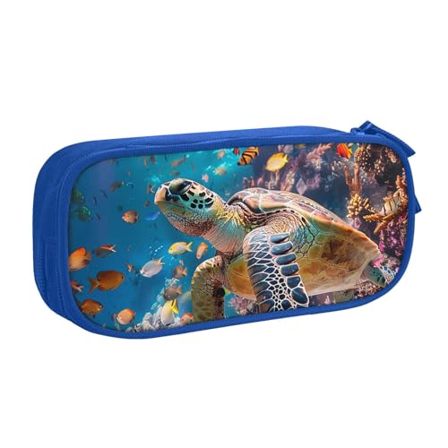 Federmäppchen mit Meeresschildkrötenmotiv für Jungen und Mädchen, großes Federmäppchen für Schreibtisch, Schreibwaren, Organizer, Federmäppchen für Schule, Büro, Make-up-Tasche mit Reißverschluss Federmäppchen mit Meeresschildkrötenmotiv für Jungen und Mädchen, großes Federmäppchen für Schreibtisch, Schreibwaren, Organizer, Federmäppchen für Schule, Büro, Make-up-Tasche mit Reißverschluss von Generisch