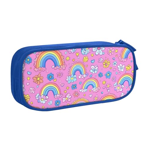 Federmäppchen mit Regenbogen-Blumenmuster für Jungen und Mädchen, bunte Blume, große Stifttasche, Schreibtisch-Organizer, Federmäppchen für Schule, Büro, Make-up-Tasche mit Reißverschluss, rose Federmäppchen mit Regenbogen-Blumenmuster für Jungen und Mädchen, bunte Blume, große Stifttasche, Schreibtisch-Organizer, Federmäppchen für Schule, Büro, Make-up-Tasche mit Reißverschluss, rose von Generisch