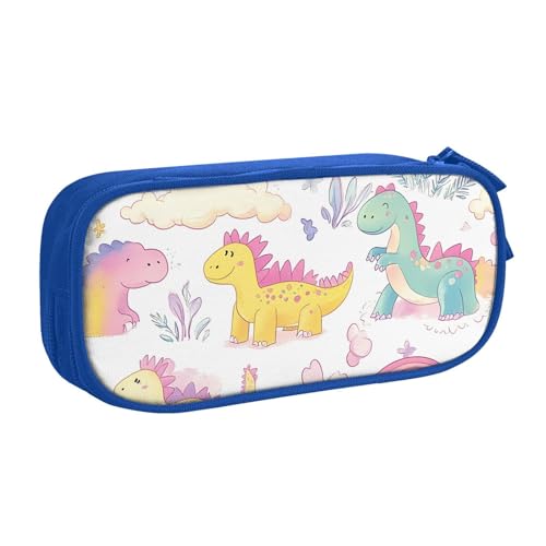 Federmäppchen mit Regenbogen-Dinosaurier-Motiv für Jungen und Mädchen, Cartoon-Dino, große Stifttasche, Schreibtisch-Organizer, Federmäppchen für Schule, Büro, Make-up-Tasche mit Reißverschluss, rose von Generisch