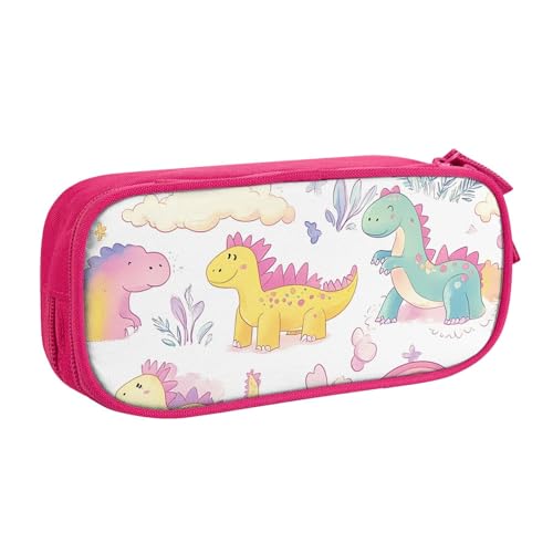 Federmäppchen mit Regenbogen-Dinosaurier-Motiv für Jungen und Mädchen, Cartoon-Dino, große Stifttasche, Schreibtisch-Organizer, Federmäppchen für Schule, Büro, Make-up-Tasche mit Reißverschluss, blau von Generisch