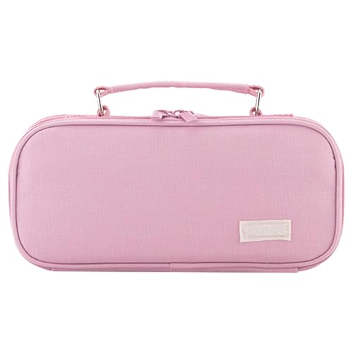 Federmäppchen mit Reißverschluss, Federmäppchen mit Reißverschluss - Mehrschichtige Make-up-Tasche aus Polyester mit Netztasche,Handheld-Briefpapiertasche, multifunktionales Federmäppchen mit großer K von Generisch