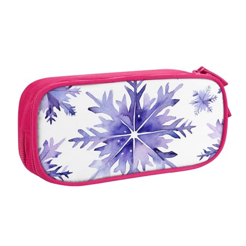 Federmäppchen mit Schneeflocken-Motiv für Jungen und Mädchen, Weihnachten, große Stifttasche, Schreibtisch-Organizer, Federmäppchen für Schule, Büro, Make-up-Tasche mit Reißverschluss, blau von Generisch