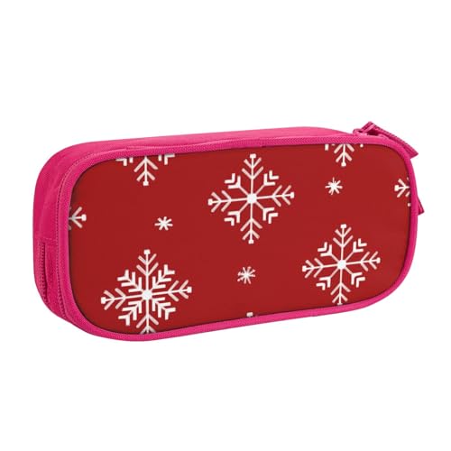 Federmäppchen mit Schneeflocken für Jungen und Mädchen, Weihnachten, große Stifttasche, Schreibtisch-Organizer, Federmäppchen für Schule, Büro, Make-up-Tasche mit Reißverschluss, blau, 21x5x10.5cm von Generisch