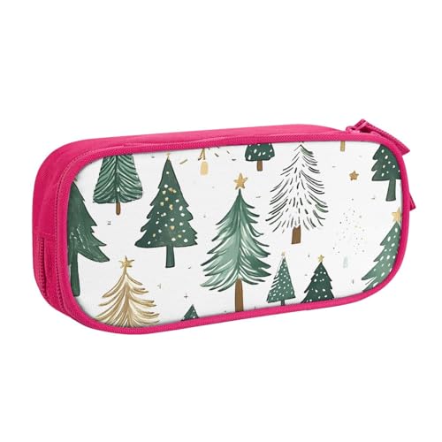Federmäppchen mit Winterbaum-Design für Jungen und Mädchen, Weihnachten, großes Federmäppchen, Schreibtisch-Organizer, Federmäppchen für Schule, Büro, Make-up-Tasche mit Reißverschluss, blau von Generisch