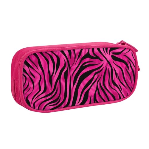 Federmäppchen mit Zebramuster, für Jungen und Mädchen, abstraktes großes Stifteetui, Schreibtisch-Organizer, Federmäppchen für Schule, Büro, Make-up-Tasche mit Reißverschluss, blau, 21x5x10.5cm von Generisch