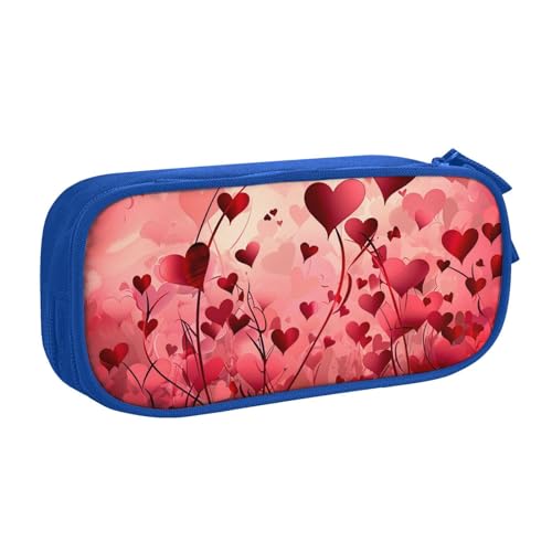 Federmäppchen mit bunten roten Herzen für Jungen und Mädchen, romantisch, große Stifttasche, Schreibtisch-Organizer, Federmäppchen für Schule, Büro, Make-up-Tasche mit Reißverschluss, rose Federmäppchen mit bunten roten Herzen für Jungen und Mädchen, romantisch, große Stifttasche, Schreibtisch-Organizer, Federmäppchen für Schule, Büro, Make-up-Tasche mit Reißverschluss, rose von Generisch