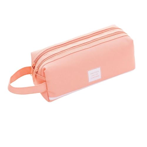 Federmäppchen mit großem Fassungsvermögen, doppellagig, großes Fassungsvermögen, mehrere Fächer, Organizer, Tasche, tragbar, für große Bleistifte, rose, Größe Federmäppchen mit großem Fassungsvermögen, doppellagig, großes Fassungsvermögen, mehrere Fächer, Organizer, Tasche, tragbar, für große Bleistifte, rose, Größe von Generisch