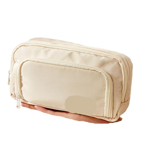 Federmäppchen mit großem Fassungsvermögen, für Schule, Kinder, Schüler, Schulbedarf, beige, Einheitsgröße von Generisch