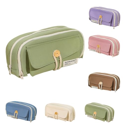 Federmäppchen mit großem Fassungsvermögen und 3 Fächern – perfekt für Studenten, Lehrer und Büro, mintgrün, modisch von Generisch