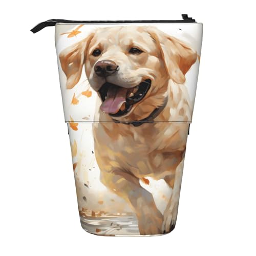 Federmäppchen mit laufendem Hund, niedlicher Labrador, Stifteetui, Teleskop-Bleistifttasche, Pop-Up-Kosmetiktasche, Schreibwaren-Organizer für Schule, Büro, Reisen von Generisch