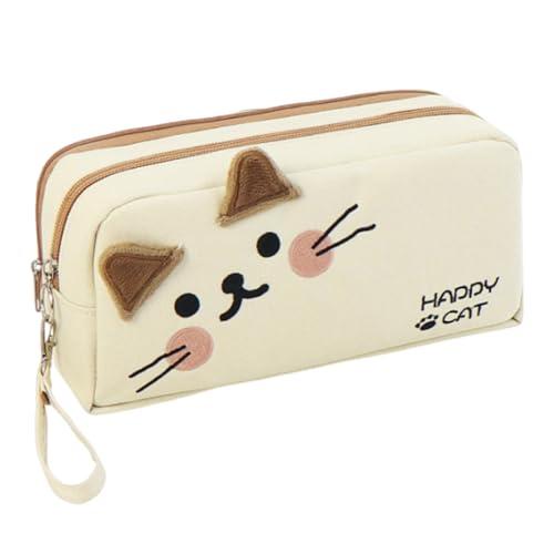 Federmäppchen mit niedlichem Design, entzückender und funktionaler Behälter, vielseitig einsetzbar, dekorativer Organizer für Kosmetik und Make-up, 22 x 7 x 10 cm, für Schule, Büro, Reisen, Farbe Weiß Federmäppchen mit niedlichem Design, entzückender und funktionaler Behälter, vielseitig einsetzbar, dekorativer Organizer für Kosmetik und Make-up, 22 x 7 x 10 cm, für Schule, Büro, Reisen, Farbe Weiß von Generisch