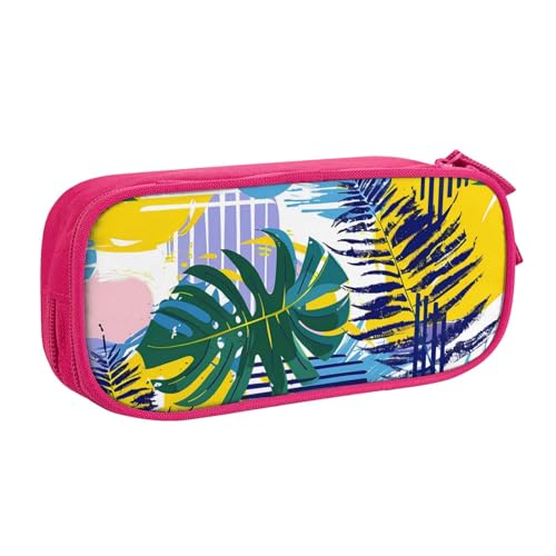 Federmäppchen mit tropischen abstrakten Blättern, für Jungen und Mädchen, abstraktes Jnugle, großes Stifteetui, Schreibtisch-Organizer, Federmäppchen für Schule, Büro, Make-up-Tasche mit von Generisch