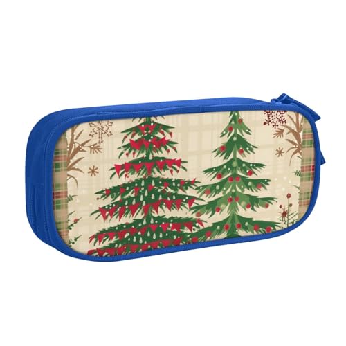 Federmäppchen mit weihnachtlichem Büffelmuster für Jungen und Mädchen, Weihnachtsbaum, große Stifttasche, Schreibtisch-Organizer, Federmäppchen für Schule, Büro, Make-up-Tasche mit Reißverschluss Federmäppchen mit weihnachtlichem Büffelmuster für Jungen und Mädchen, Weihnachtsbaum, große Stifttasche, Schreibtisch-Organizer, Federmäppchen für Schule, Büro, Make-up-Tasche mit Reißverschluss von Generisch