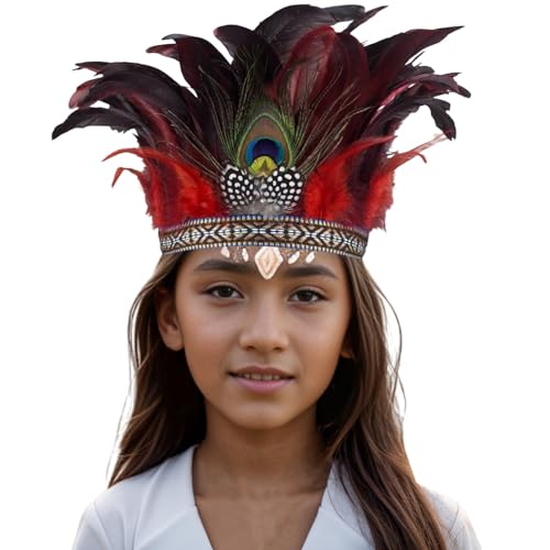 Federn Kopfschmuck Damen Kinder Kopfband Elegante Party Hochzeit Nachmittagstee Tanzaccessoire Haaraccessoires Mode (One Size) von Generisch