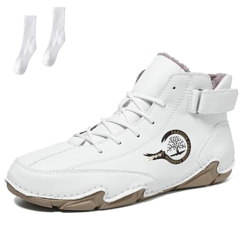 Feel Free Barfußschuhe Winter - Ergonomische Winterstiefel, Wasserdichte Rutschfeste Fellgefütterte Warme Schneestiefel for Herren (Weiß, Erwachsene, 36, Numerisch, EU Schuhgrößensystem, M) von Generisch