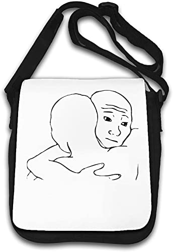 Feels Bad Man Sad Wojak Meme Hug Umhängetasche Weiß von Generisch