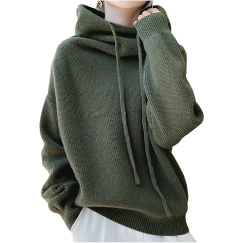 Feinstrickpullover Damen Kuscheliger Rollkragenpullover Tops Damenpullover Langarm Winter Stehkragen Pullover Pulli Damen Herbst Cashmere Strick Sweater Weich Warm XL Green von Generisch