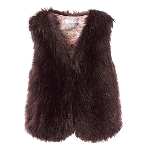 Fellweste Damen Kunstfell Kurz | Kunstpelz Jacke äRmellos Weste Leichte Pelzweste üBergangsjacke Fleeceweste Winter Warm Faux Pelz-Weste Felljacke Elegant Faux Fur Cardigan Kurzweste Mädchen von Generisch