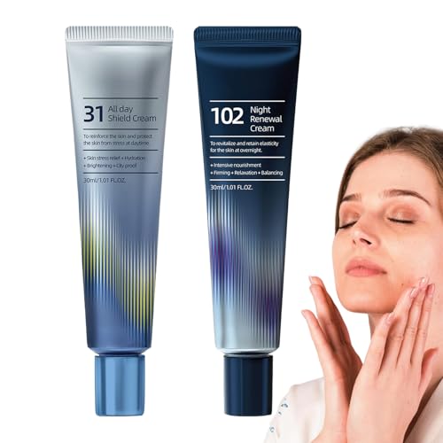 Feuchtigkeitsspendende Gesichtscreme,2 Stück Tages Und Nacht Gesichtspflege - Straffende Aufhellende Lotion Für Trockene Empfindliche Haut Makeup-Vorbereitung Frauen Männer Nachtpflege Feuchtigkeitsspendende Gesichtscreme,2 Stück Tages Und Nacht Gesichtspflege - Straffende Aufhellende Lotion Für Trockene Empfindliche Haut Makeup-Vorbereitung Frauen Männer Nachtpflege von Generisch