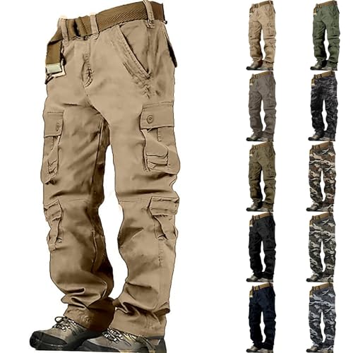 Feuerwehr Hose Herren Warnschutz Arbeitshose Reflektierende Funktionshose Elastische Taille Sicherheitshose mit Seitentaschen Stretch Techwear Stretch Cargohose Wasserdicht Abriebfest Outdoorhose von Generisch