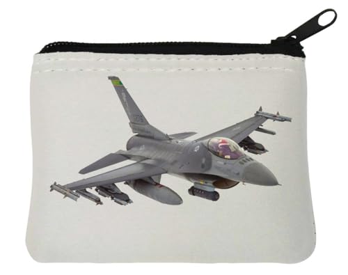 Fighter Jet F16 Neopren-Geldbörse, 10 x 11 cm, Weiß Fighter Jet F16 Neopren-Geldbörse, 10 x 11 cm, Weiß von Generisch