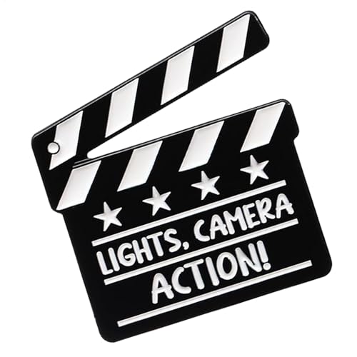 Filmstifte, Filmbrosche | Klapperplatine Revers Pins - Amüsantes Metall -Revers -Brosche für Rucksäcke Abzeichen Hüte Taschen Accessoire für Männer Frauen Filmstifte, Filmbrosche | Klapperplatine Revers Pins - Amüsantes Metall -Revers -Brosche für Rucksäcke Abzeichen Hüte Taschen Accessoire für Männer Frauen von Generisch