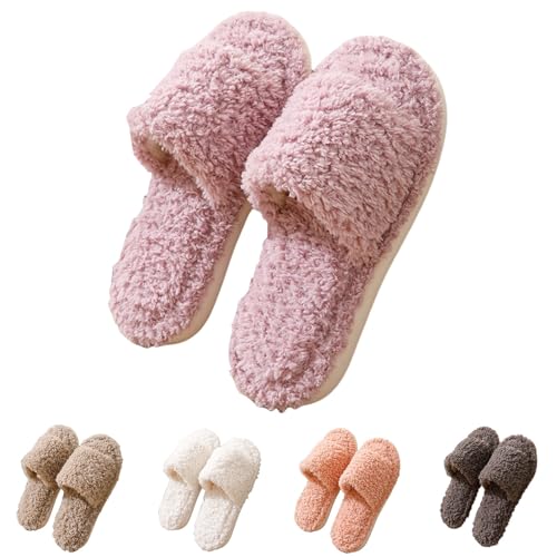 Filzhausschuhe Für Damen Mit Gummisohle Plüschhausschuhe Für Damen Esprit Winterhausschuhe Gefütterte Plüsch-Hausschuhe Flauschig Kuschelhausschuhe rutschfeste Baumwollschuhe Thermo Filzpantoffeln von Generisch