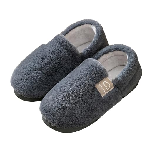 Filzpantoffeln Damen Gummisohle Hausschuhe Geschlossen Damen Pantoffeln Winterhausschuhe Weich Baumwollschuhe Breite Füße Filzhausschuhe Thermo Hausschlappen Gefütterte Slippers Dicke Hauspantoffeln von Generisch