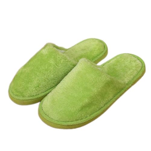 Filzpantoffeln Damen -Slip warm Hauptschuh hausschuhe Schlafzimmer Frauen Frauen-Hausschuh für innen Winter weicher Boden im Winter (Green, 38-39) von Generisch