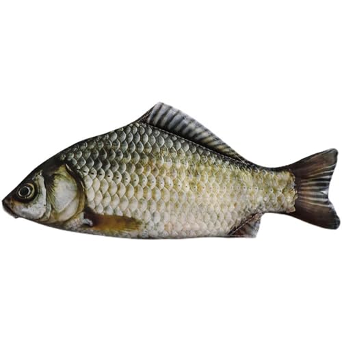 Fisch-Federmäppchen, realistische 3D-Kruzian-Karpfen-Federmäppchen, 29 cm Schreibwaren-Tasche, lebensechte Fischform Make-up & Schreibwarentasche für Schule Bürobedarf, silber, Hai-Design von Generisch