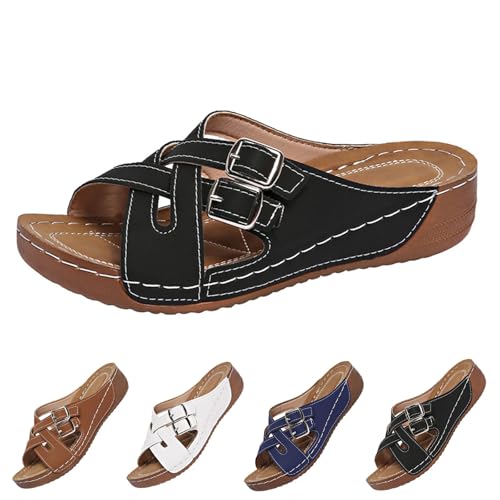 Fischmaul Pantoffeln Sommer Damen Schuhe Offene Zehe Sandalen Hausschuhe Schrägem Absatz Dicken Sohlen Freizeit Hausschuhe,Schnallen rutschfest Slipper Bequeme Fischmaul Pantoffeln Sommer Damen Schuhe Offene Zehe Sandalen Hausschuhe Schrägem Absatz Dicken Sohlen Freizeit Hausschuhe,Schnallen rutschfest Slipper Bequeme von Generisch