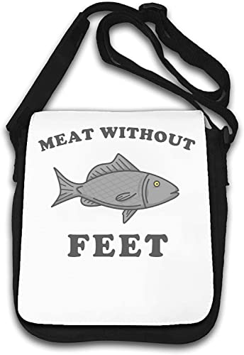 Fish is Meat Without Feet Funny Umhängetasche weiß von Generisch