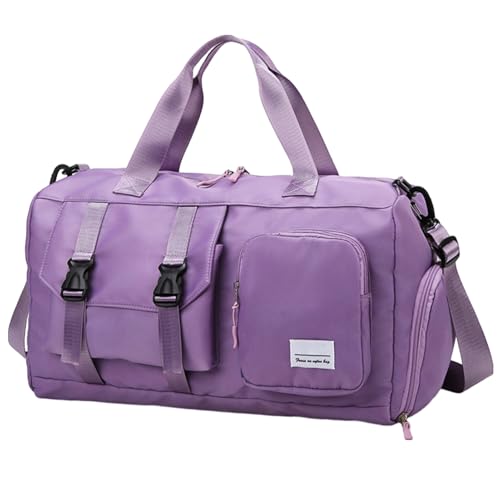 Fitness Duffel Bag, Leichte Turnbeutel, Oxford-Tuch Reisetasche, Trocken- und Nass-Trenntasche, Weekender Carry Tote, Herren Gym Duffel Bag, Große Reisetasche Sporttasche für Männer, lavendel, von Generisch