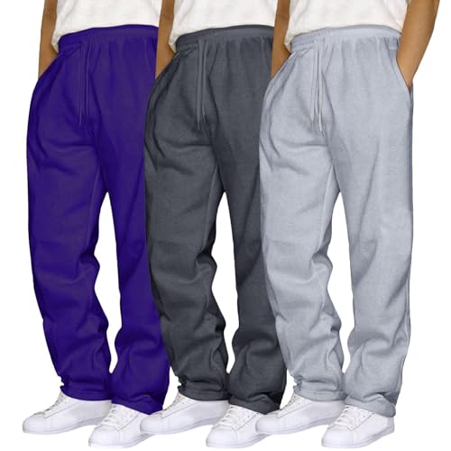 Fitness Hosen Herren Gym Lang Trainingshose Herren Baumwolle Weit Jogginghose Mit Zugband Trekkinghose Basic Sporthose Dicke Breite Hosen Weich Freizeithose Winddicht Laufhose Wasserdicht Wanderhose von Generisch