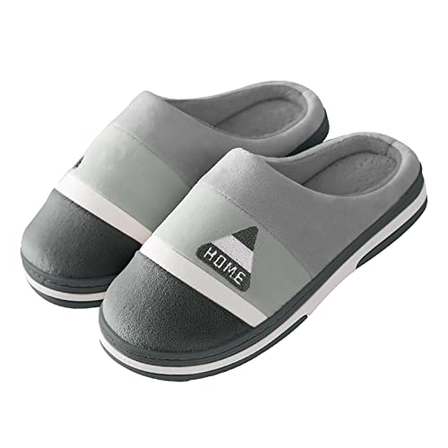Fitness Schuhe Herren Hausschuhe für Herren, Winter, warme Memory Foam-Hausschuhe, weich rutschfeste Schuhe Herren Küche (Grey, 44-45) von Generisch