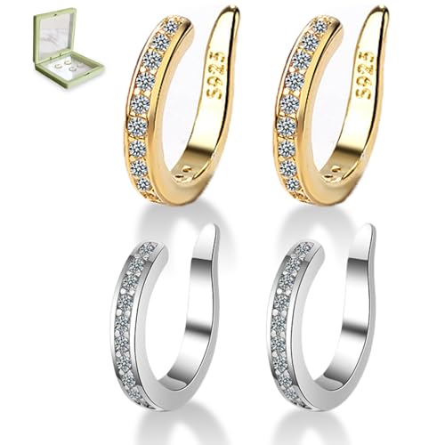 Fixura Ear Clips, Fake Piercings, Ohrklemme FüR Abstehende Ohren, Ear Corrector, Adjustable Reusable & Discreet (2pcsA) von Generisch