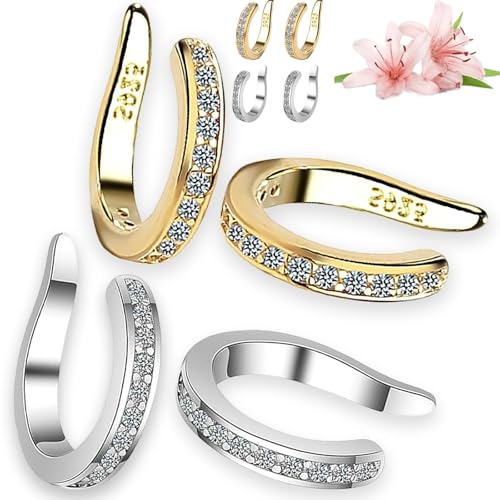 Fixura Ear Clips, Fixura Ear Corrector, Adjustable Pierceless Ear Cuff for Women, Thin Chunky Ears Cuffs Earrings for Women Men Everyday, Gently Improve Ears Position von Generisch