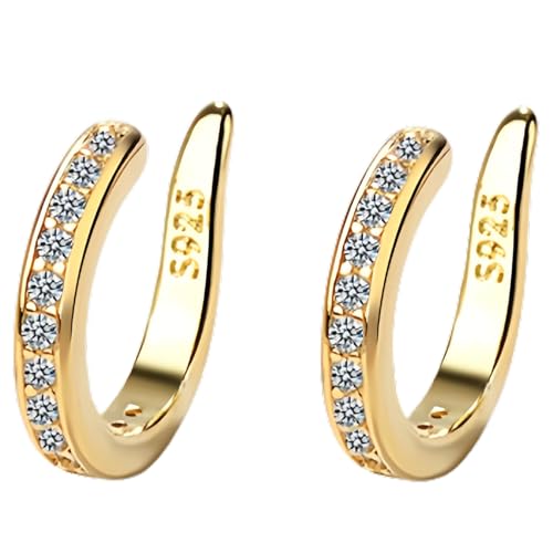 Fixura Ear Clips, Zafiller Ear Clip, Adjustable Thin Chunky Pierceless Ears Cuff, Wrap Style Non Piercing Ear Jewelry (Gold) von Generisch