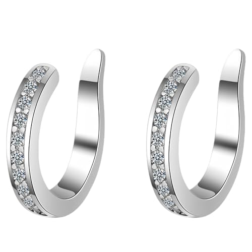 Fixura Ear Clips, Zafiller Ear Clip, Adjustable Thin Chunky Pierceless Ears Cuff, Wrap Style Non Piercing Ear Jewelry (Silver) von Generisch