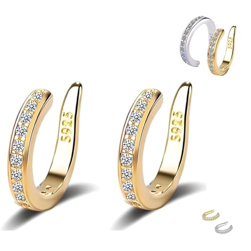 Fixura Ear Cuffs Non-Piercing Earrings for Women, Non Tarnish Clip Trendy Earrings, Non-Surgical Ear Corrector Clips, Cute Small Clip-On Cartilage Earring, Cartilage Jewelry Gift (Gold) von Generisch