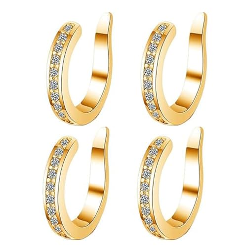 Fixura Ohrclips für Damen, schmale, klobige Ohrclips ohne Piercing (C+2 Pair) von Generisch