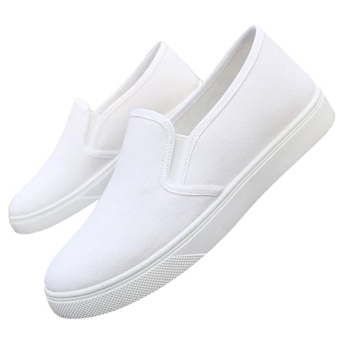 Flache Ballerina Für Damen, Barfussschuhe Damen Sommer Weiche Leicht Canvas Slip-On Sportschuhe Flache Schuhe Outdoor Walkingschuhe Atmungsaktive Stoff Ballerinas Schnell Trocknend Schlupfschuhe von Generisch