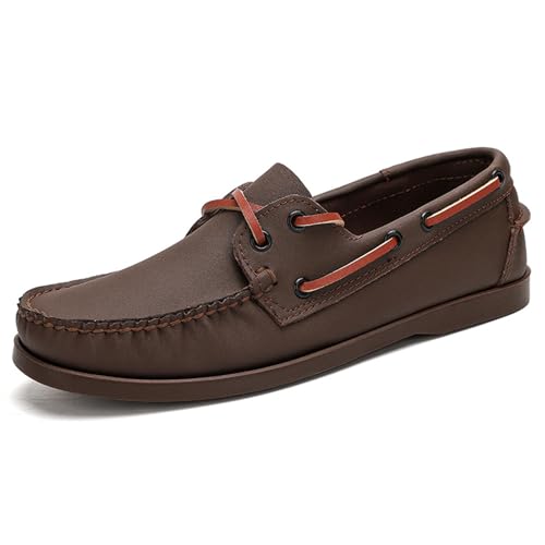 Flache Bootsschuhe für Herren, Retro, Slipper, bequeme Loafer, weiche Sohle, rutschfest, Schnürschuhe, Freizeit, Business, Arbeit, Wandern, Autofahren, coffee, 42.5 EU Flache Bootsschuhe für Herren, Retro, Slipper, bequeme Loafer, weiche Sohle, rutschfest, Schnürschuhe, Freizeit, Business, Arbeit, Wandern, Autofahren, coffee, 42.5 EU von Generisch