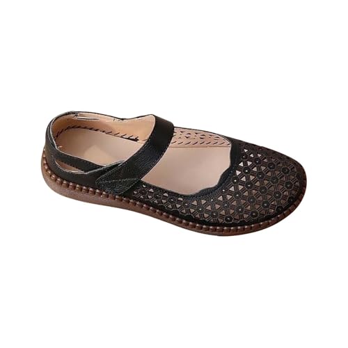 Flache Damen Ballerinas Freizeitschuhe Damen Leder Netz Hohl Slip On Winterschuhe Atmungsaktive Flache Damenschuhe Weiche Loafers Weiße Bequeme Schlupfschuhe Hinten Offen Turnschuhe Outdoor 1 von Generisch