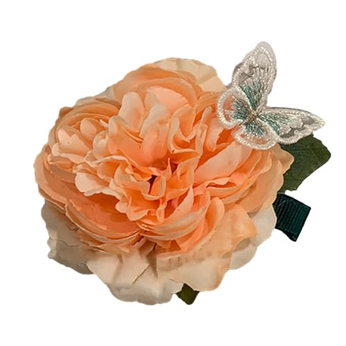 Flache Haarspange mit Feenmotiv, Blume, Kopfbedeckung, Strauß für Damen, elegante Schmetterlings-Haarspangen, niedliches Blumen-Haar-Accessoire von Generisch