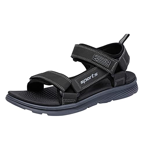 Flache Herren-Sandalen, modisch und bequem, weiche Unterseite, Strandsandalen, weiche Sandalen, hohe Sandalen für Herren, grau, 8.5 UK 3X-Narrow von Generisch