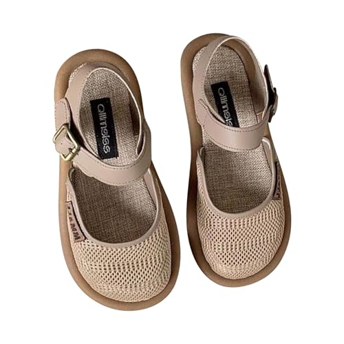 Flache Sandalen Damen, Freizeitschuhe Herren Sommer Hinten Offen Mary Jane Halbschuhe Mit Schnalle Einriemer-Sandalen Sandaletten Breite Füße Damen Ultraleichte Walkingschuhe Strandschuhe von Generisch